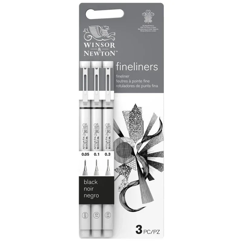 WN FineLiner - Black - Set of 3 - Assorted - Extra Fine (0.05, 0.1, 0.3)