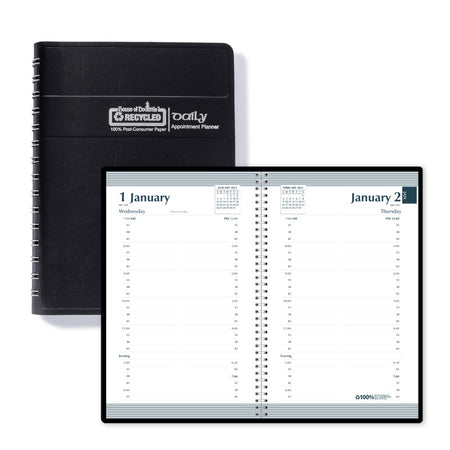 Recycled Daily Calendar Planner Black Cover