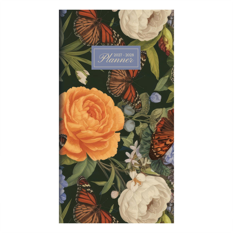 2027-2028 Vintage Blooms Small Monthly Pocket Planner