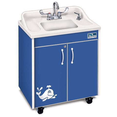 Children's classroom Sink, Blue Cabinet With White ABS Single Basin and Counter top
