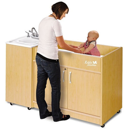 Kiddie Station Diaper Changing Station with Single ABS Sink