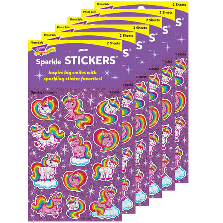 Sparkly Unicorns Sparkle Stickers&reg;, 24 Per Pack, 6 Packs
