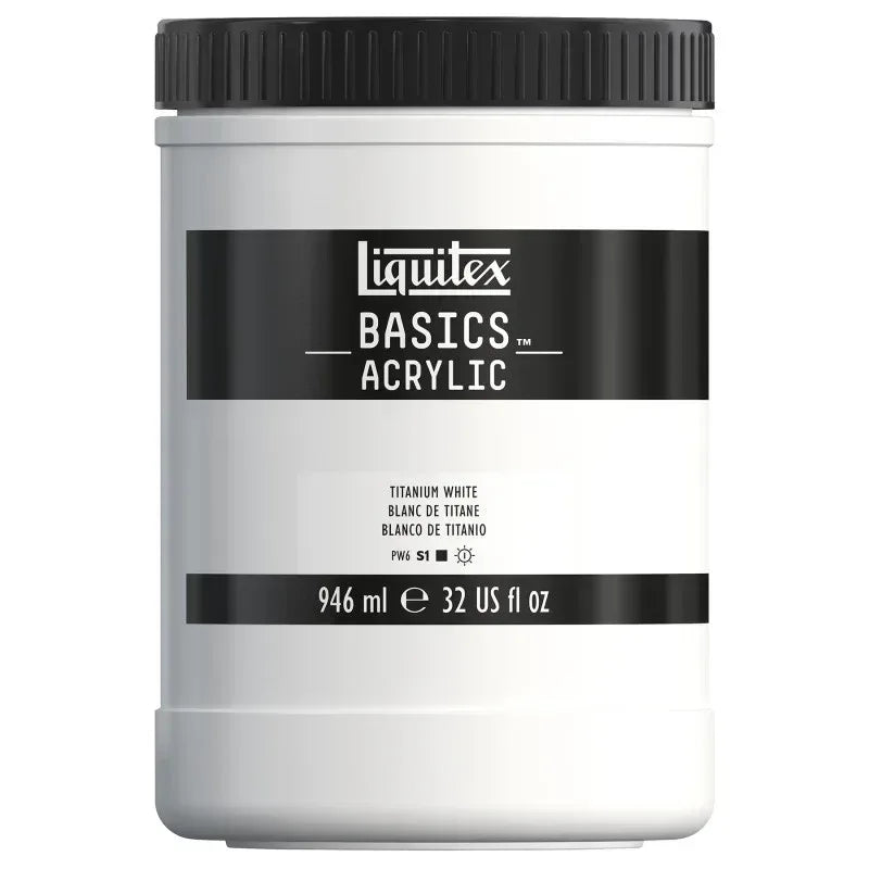 BASICS Acrylic Paint, 946 mL (32 oz) Jar, Titanium White