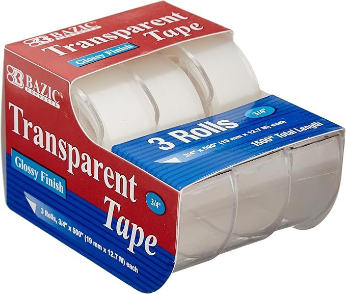 BAZIC 3/4" X 500" Transparent Tape (3/Pack)