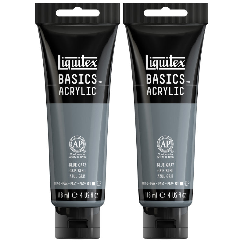 BASICS Acrylic Paint, 118 mL Tube, Blue Gray, Pack of 2