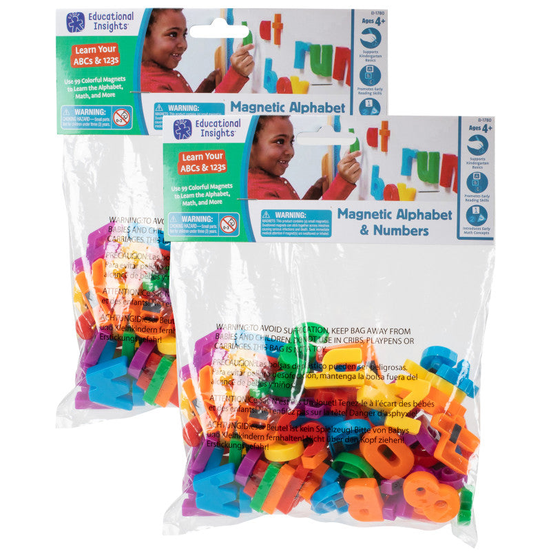 Magnetic Letters & Numbers, 99 Pieces Per Pack, 2 Packs