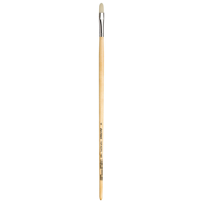 TOP-ACRYL White Brush, Synthetic, Acrylic & Oil, Filbert, Series 7482, Size 6