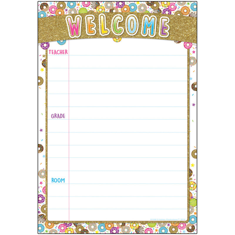 Smart Poly&reg; Chart, DonutFetti&reg; Welcome, 13" x 19"