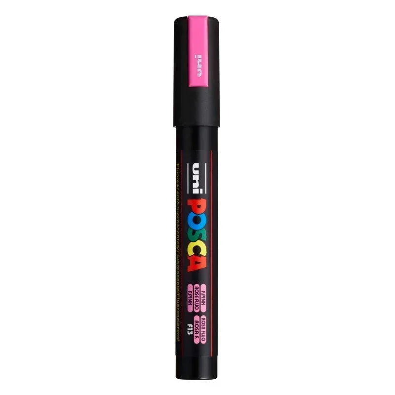 uni® POSCA PC-5M Water-Based Paint Markers, Reversible Medium Tip (1.8-2.5mm), Fluorescent Pink