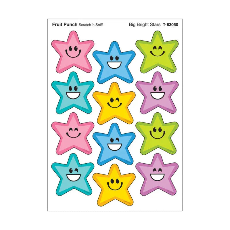 Big Bright Stars, Fruit Punch Scent Scratch 'n Sniff Stinky Stickers&reg;, Pack of 48