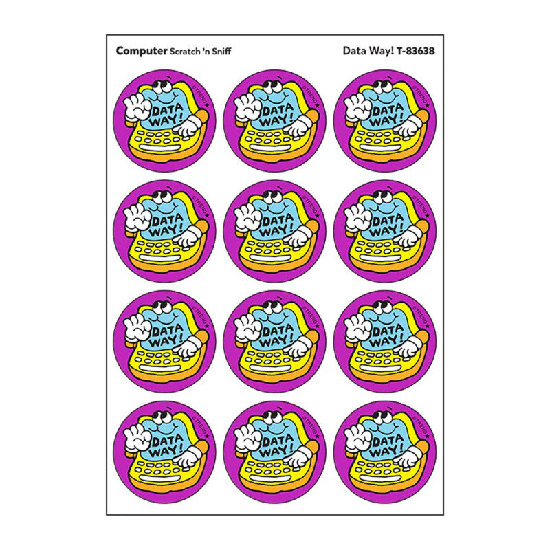 Data Way!/Computer scent Retro Scratch 'n Sniff Stinky Stickers&reg;, 24 ct.