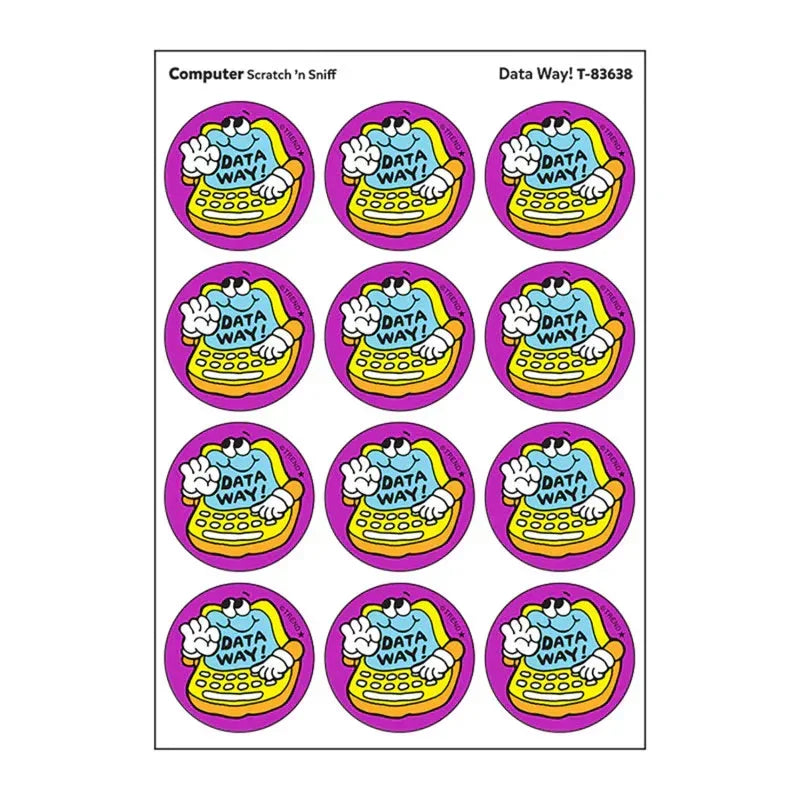 Data Way!/Computer scent Retro Scratch 'n Sniff Stinky Stickers&reg;, 24 ct.