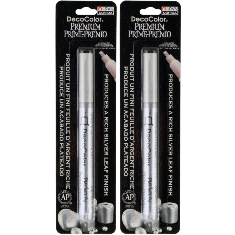DecoColorÂ® Premium Paint Marker, 250-S, Leafing Tip, Silver, Set of 2