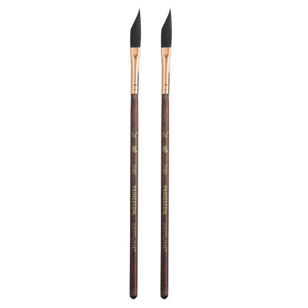 Neptune Dagger Brush, Synthetic Bristles, Short Handle Watercolor Paintbrush, Dark Wood, Size 1/4 inch, Pack of 2