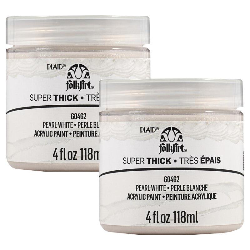 Super Thick Acrylic Paint, 4 oz, Pearl White, 2-Pack