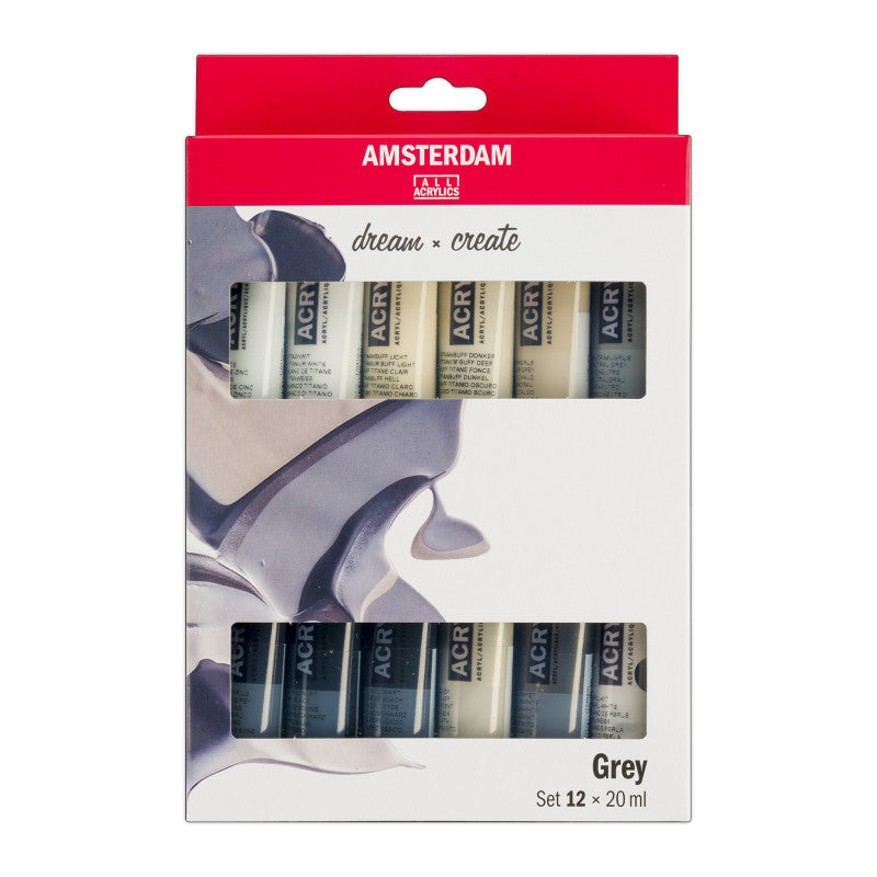 Standard Acrylic Greys Set, 12 x 20mL