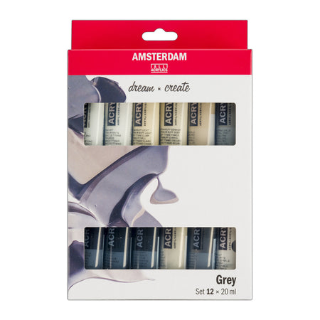 Standard Acrylic Greys Set, 12 x 20mL