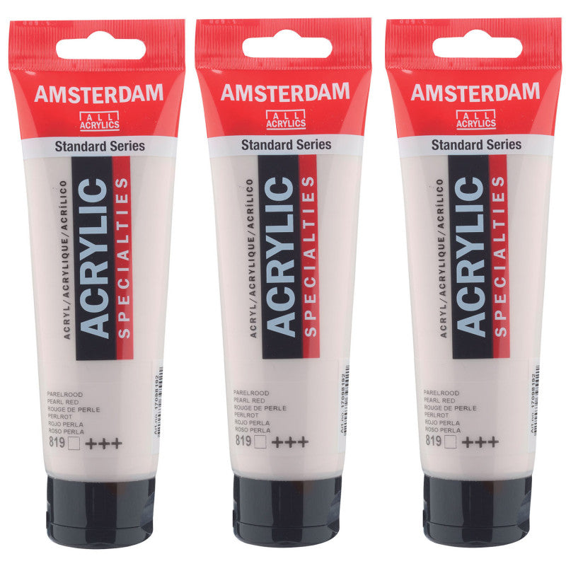 Standard Acrylic Paint, 120ml, Pearl Red 819, Pack of 3