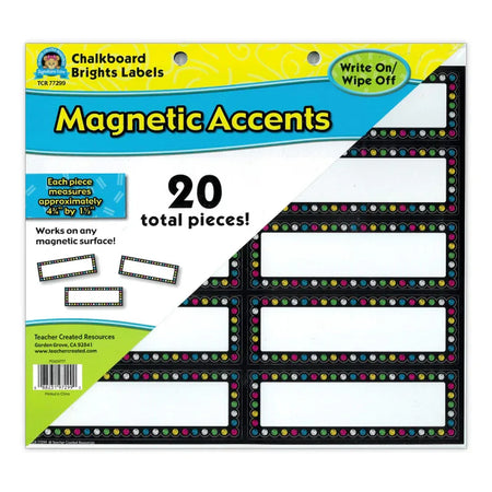 Chalkboard Brights Labels Magnetic Accents, Pack of 20