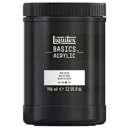 BASICS Acrylic Paint, 946 mL (32 oz) Jar, Mars Black