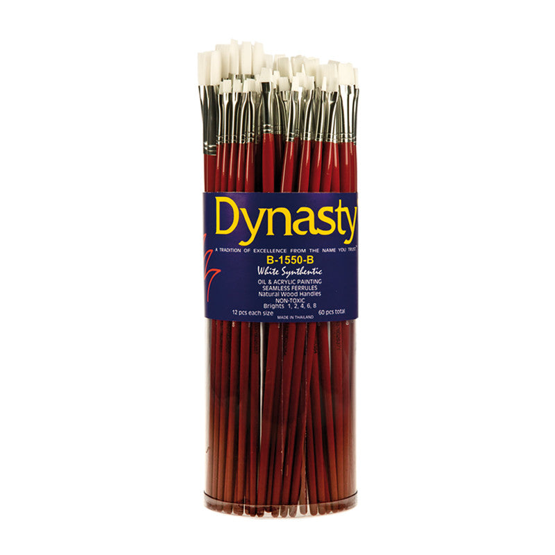 Finest White Synthetic Bright Brush Canister, 60 Brushes