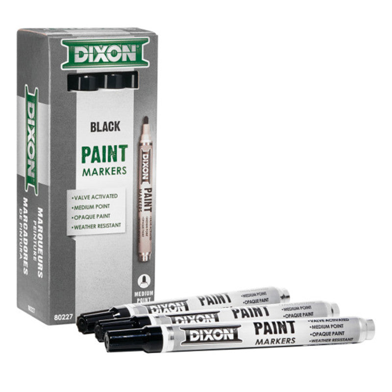 Medium Tip Paint Markers, Black, 12 Count