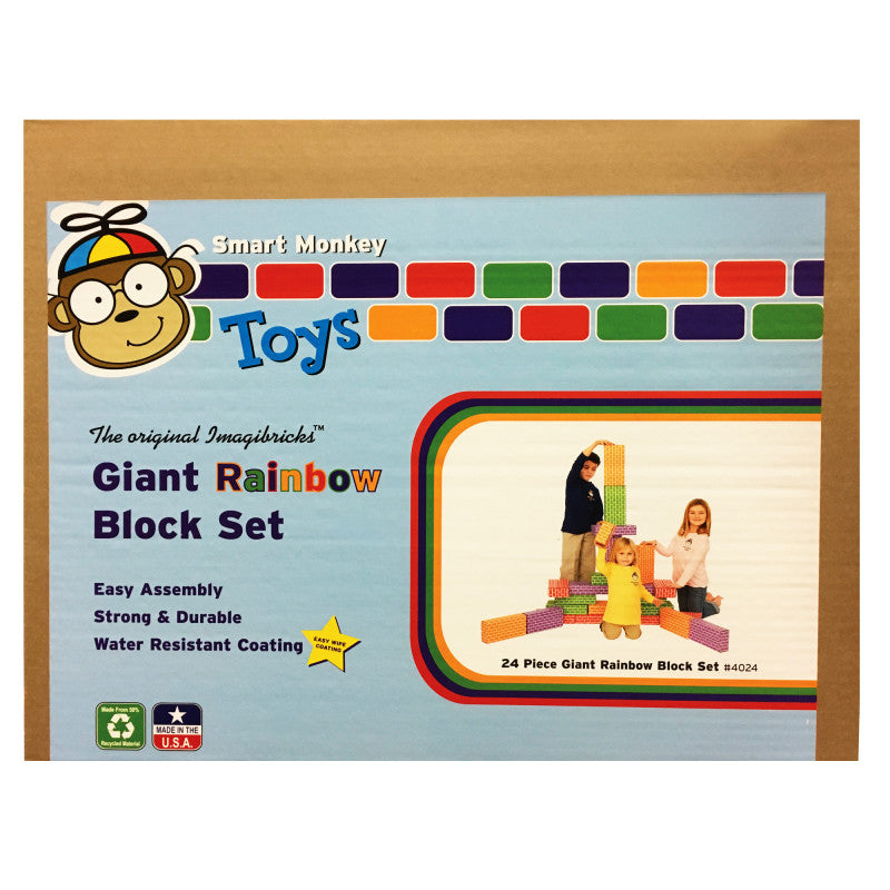 ImagiBRICKS&trade; Giant Rainbow Building Block Set, 24 Pieces