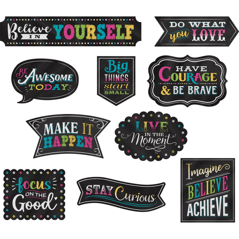 Chalkboard Brights Clingy Thingies&reg; Positive Sayings Accents, 10 Per Pack, 2 Packs