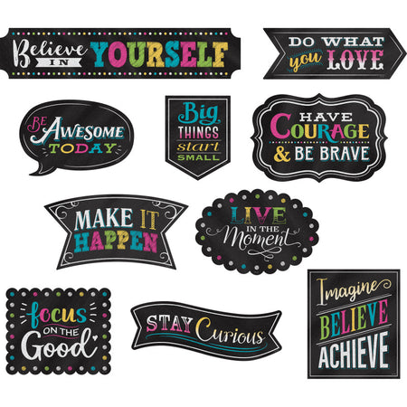 Chalkboard Brights Clingy Thingies&reg; Positive Sayings Accents, 10 Per Pack, 2 Packs