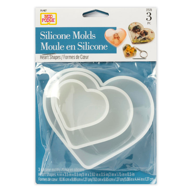 Silicone Resin Mold, Hearts, 3-Piece bd8f789da19259925f158d621e98eb9b16b85c8a