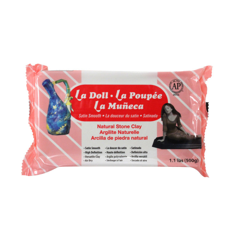 La Doll Satin Smooth Natural Stone Modeling Clay, 1.1 lb (500 g)