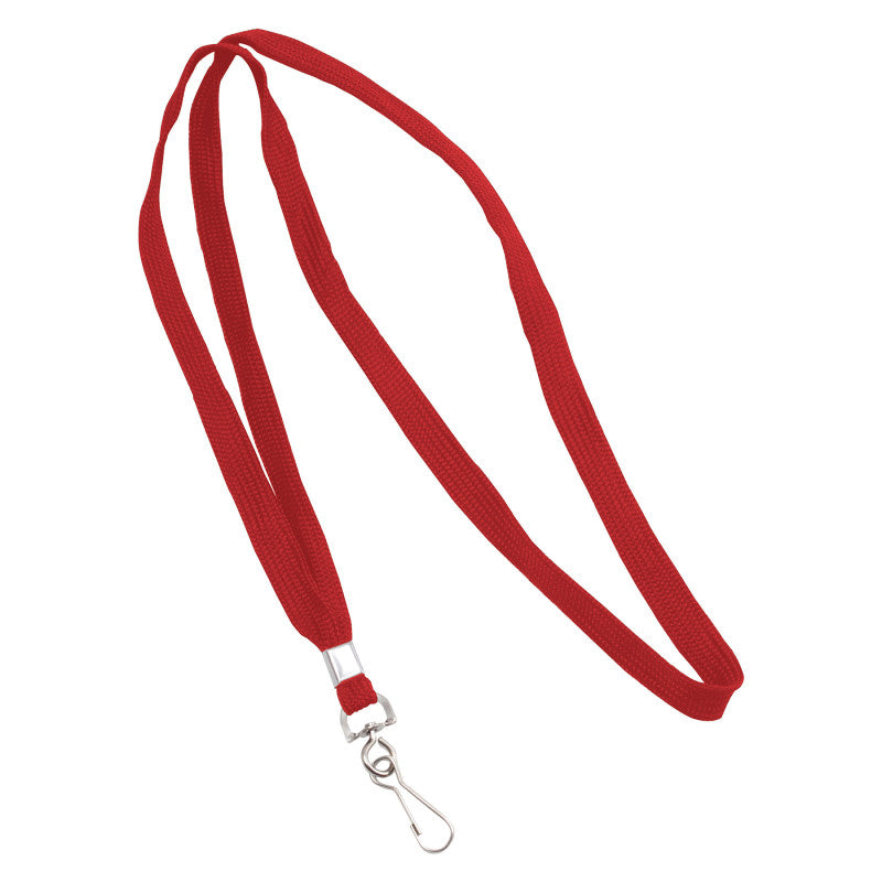 Deluxe Lanyard with J-Hook, Red, Box of 24