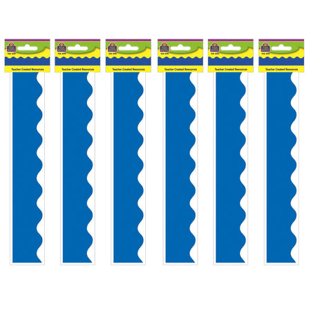 Blue Scalloped Border Trim, 35 Feet Per Pack, 6 Packs