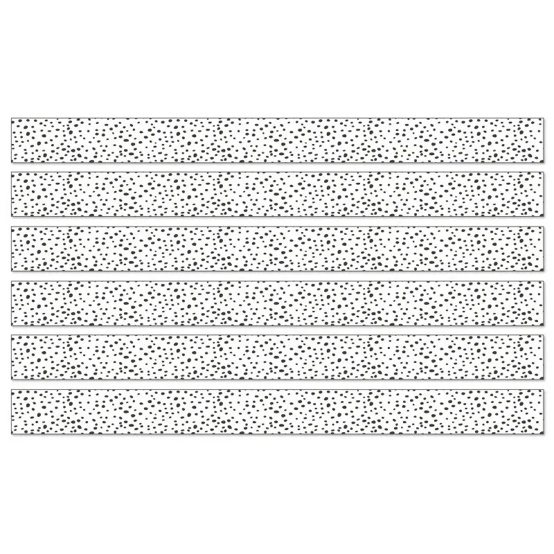 We Belong Black Dots Straight Borders Per Pack, 36 Feet Per Pack, 6 Packs