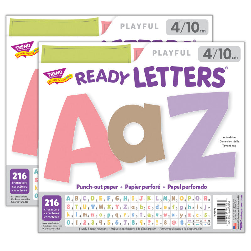 Summer Morning 4" Playful Combo Ready Letters&reg;, 216 Pieces Per Pack, 2 Packs