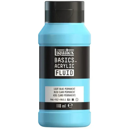 BASICS Acrylic Fluid, 118 mL Bottle, Light Blue Permanent