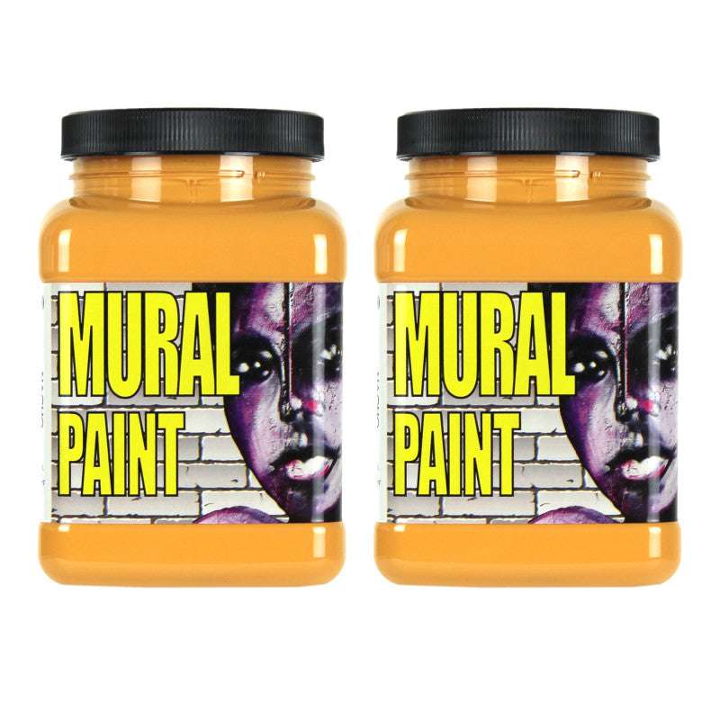 Mural Paint, Pint, Nacho (Yellow Orange), Pack of 2