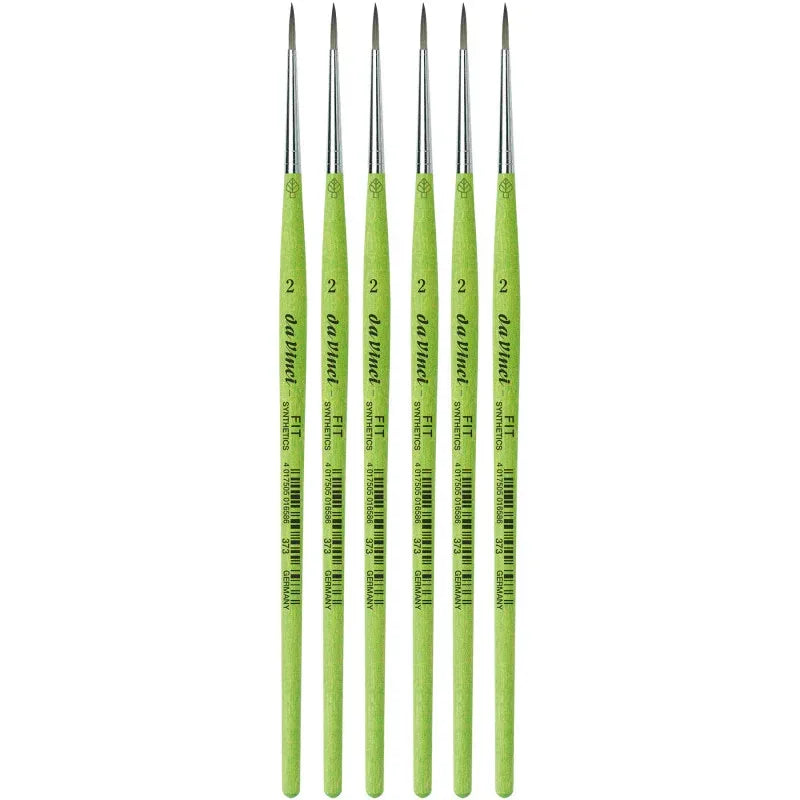 FIT Synthetics Student Brush, Synthetic, Acrylic & Tempera, Round, Series 373, Size 2, Pack of 6