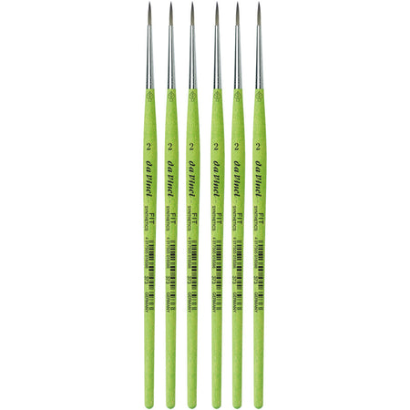 FIT Synthetics Student Brush, Synthetic, Acrylic & Tempera, Round, Series 373, Size 2, Pack of 6