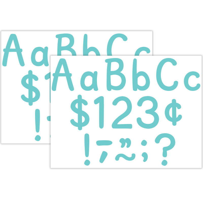 Light Turquoise 4" Modern Classic Letters Combo Pack, 257 Per Pack, 2 Packs