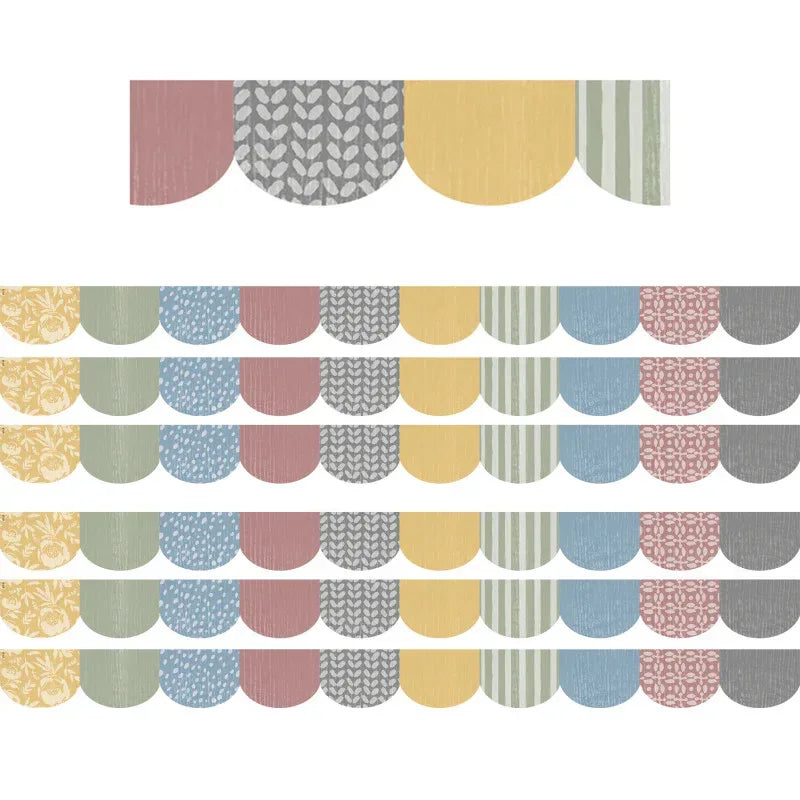Classroom Cottage Scalloped Die-Cut Border Trim, 35 Feet Per Pack, 6 Packs