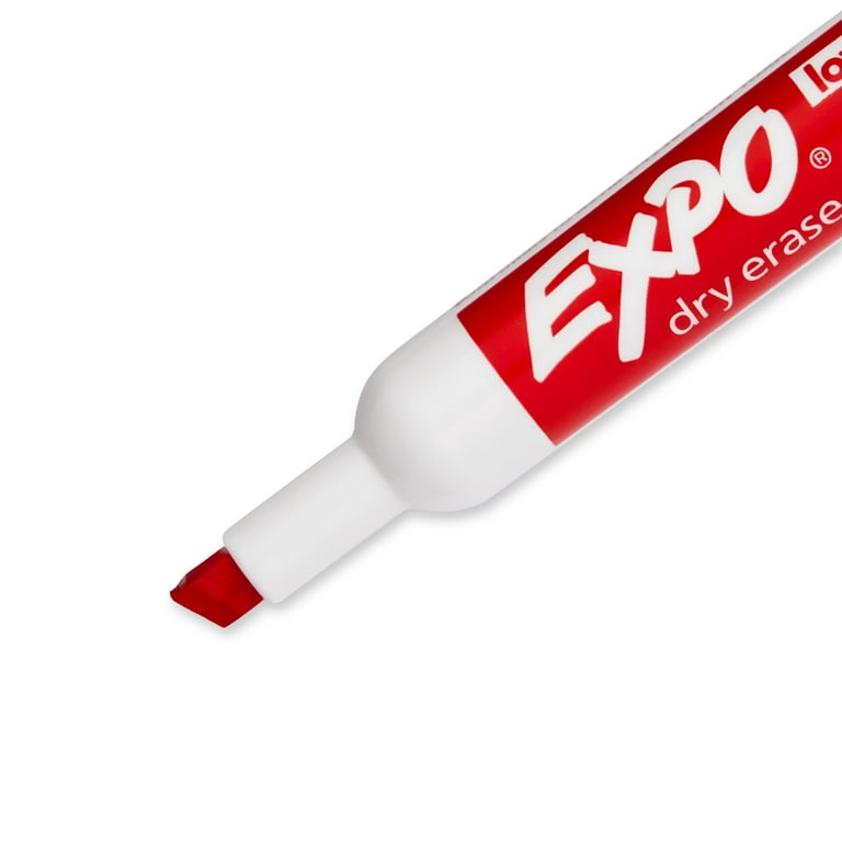 EXPO® Low Odor Dry Erase Markers, Chisel Tip, RED