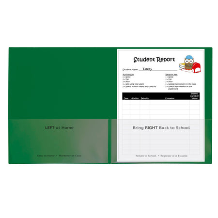 Classroom Connector&trade; School-To-Home Folders, Green, Box of 25