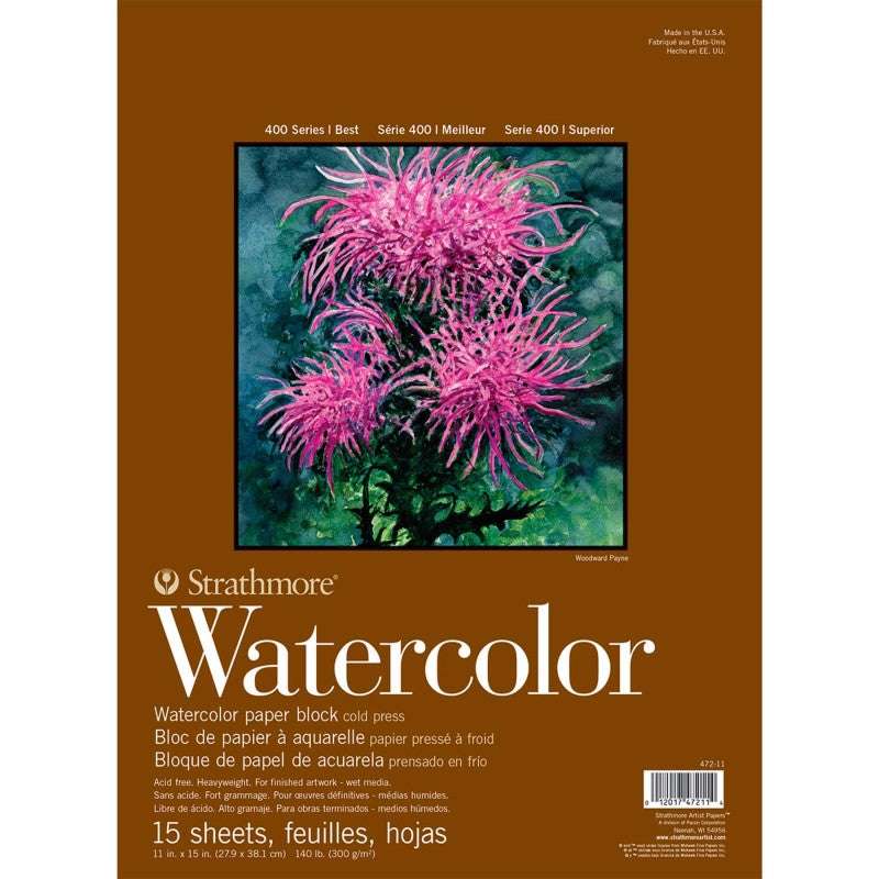 400 Series Watercolor Paper Block, 15 Sheet, 11x15 inch, 1 Count