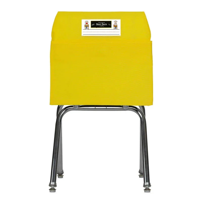 Small Chair Pocket Classroom Storage Organizer - 12 inch, Yellow