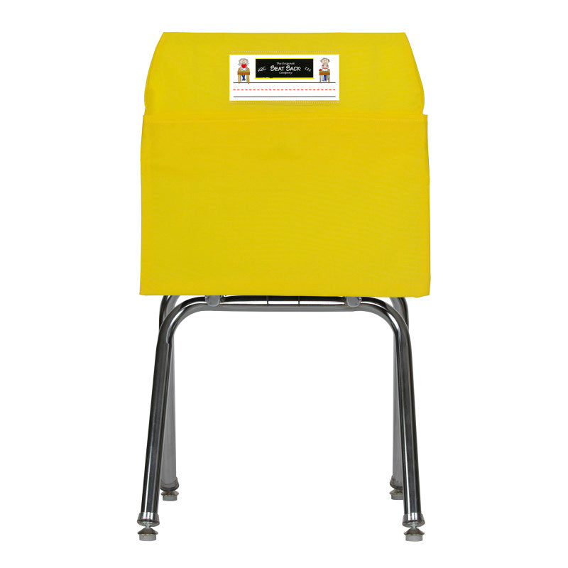 Small Chair Pocket Classroom Storage Organizer - 12 inch, Yellow
