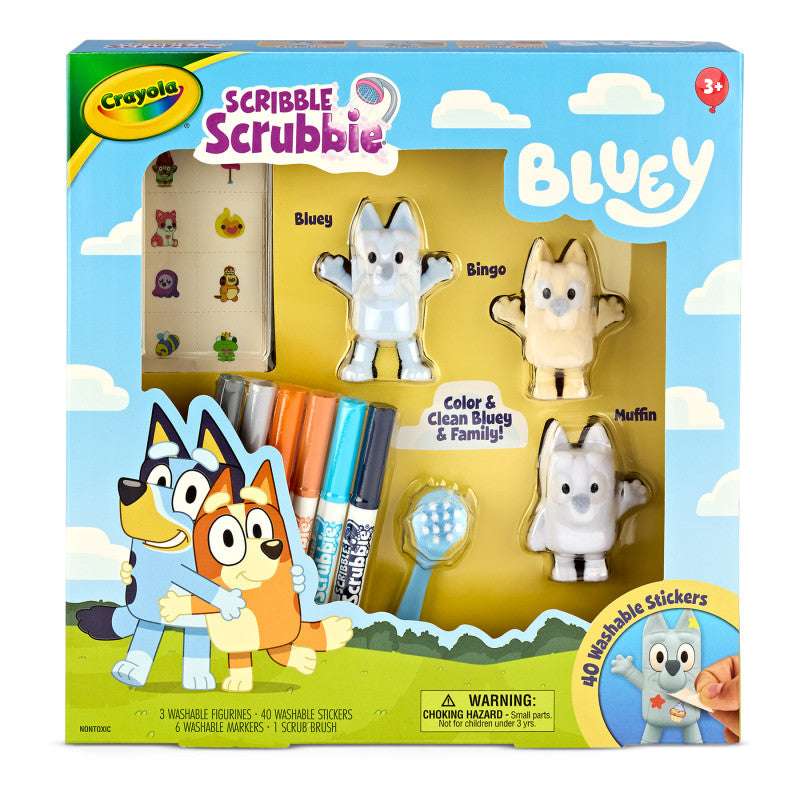 Scribble Scrubbie Bluey Deluxe, 3 Count Set