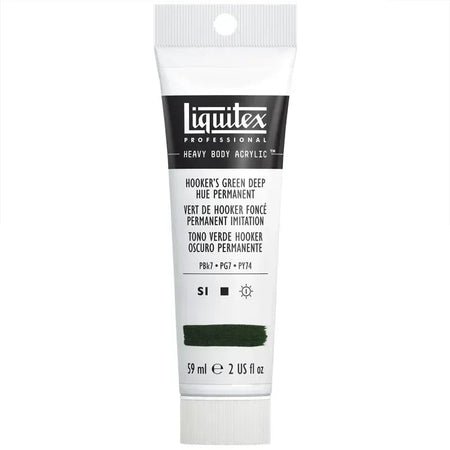 Professional Heavy Body Acrylic Paint, 59 mL Tube, Hooker’s Green Deep Hue Permanent