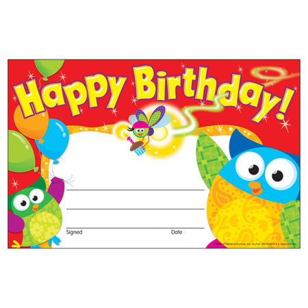 Happy Birthday Owl-Stars!&reg; Recognition Awards, 30 ct
