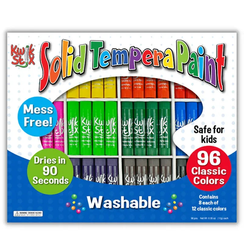 Solid Tempera Paint Stick, Classic Colors, Class Pack of 96 (TPG696)